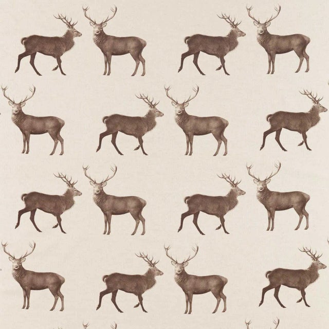 Sanderson Evesham Deer Fabric in Linen/Chalk - a Sample For Sale