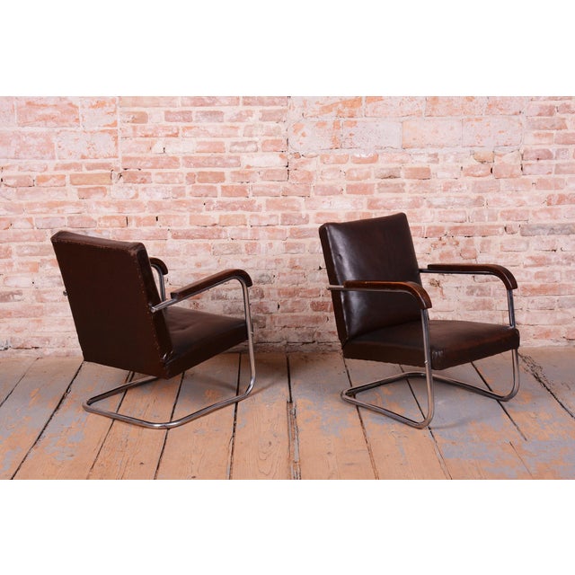 Bauhaus Armchairs by A. Lorenz for Mücke-Melder, Czech Republic, 1930s, Set of 2 For Sale - Image 9 of 16