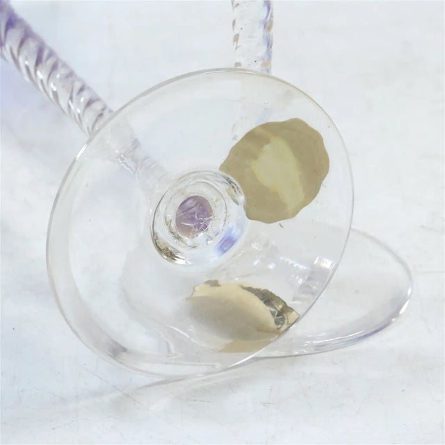 1950s 1950s Italian Hand-Blown Long Stemmed Blue Nason Moretti Wine Glasses- Set of 6 For Sale - Image 5 of 7