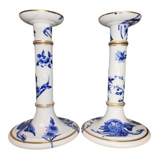 Pair 1880 Royal Worcester Candlesticks For Sale