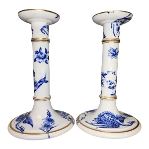 Pair 1880 Royal Worcester Candlesticks