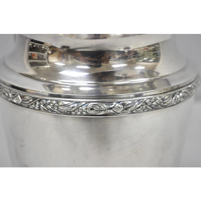 Mid 20th Century Vintage Victorian Oneida Maybrook Silver Plated Floral Repousse Water Pitcher For Sale - Image 5 of 14