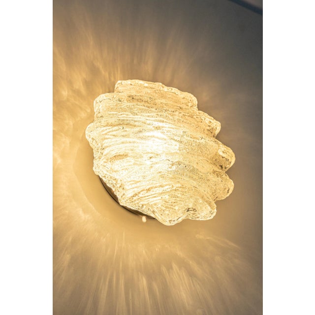 Petite Ice Glass Sconces from Limburg, Germany, Set of 2 For Sale - Image 9 of 10