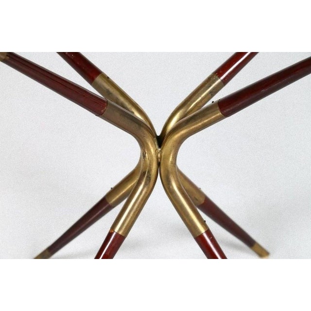 Vintage Italian Coffee Table in Mahogany and Brass, 1960s For Sale - Image 4 of 5