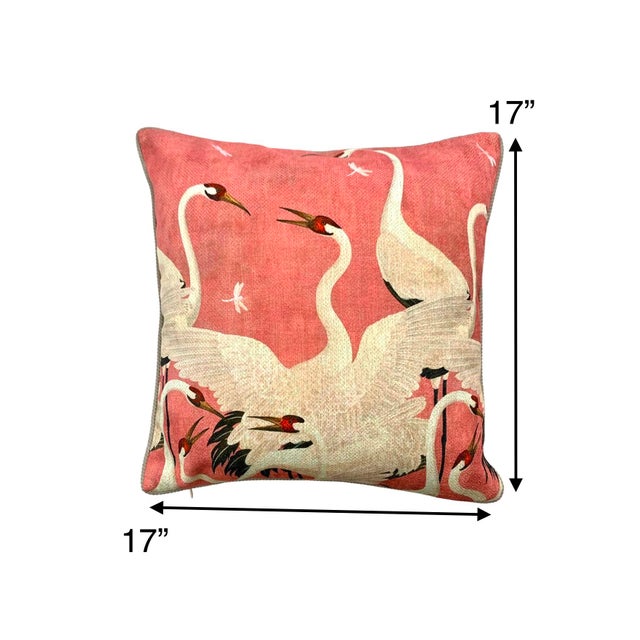 This decorative pillow cover and insert features a Crane bird design, adding a touch of whimsy to any home. The...