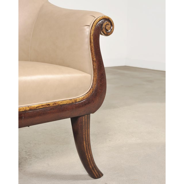 Rose Tarlow Faringale Leather Wing Chair and Ottoman For Sale - Image 11 of 18