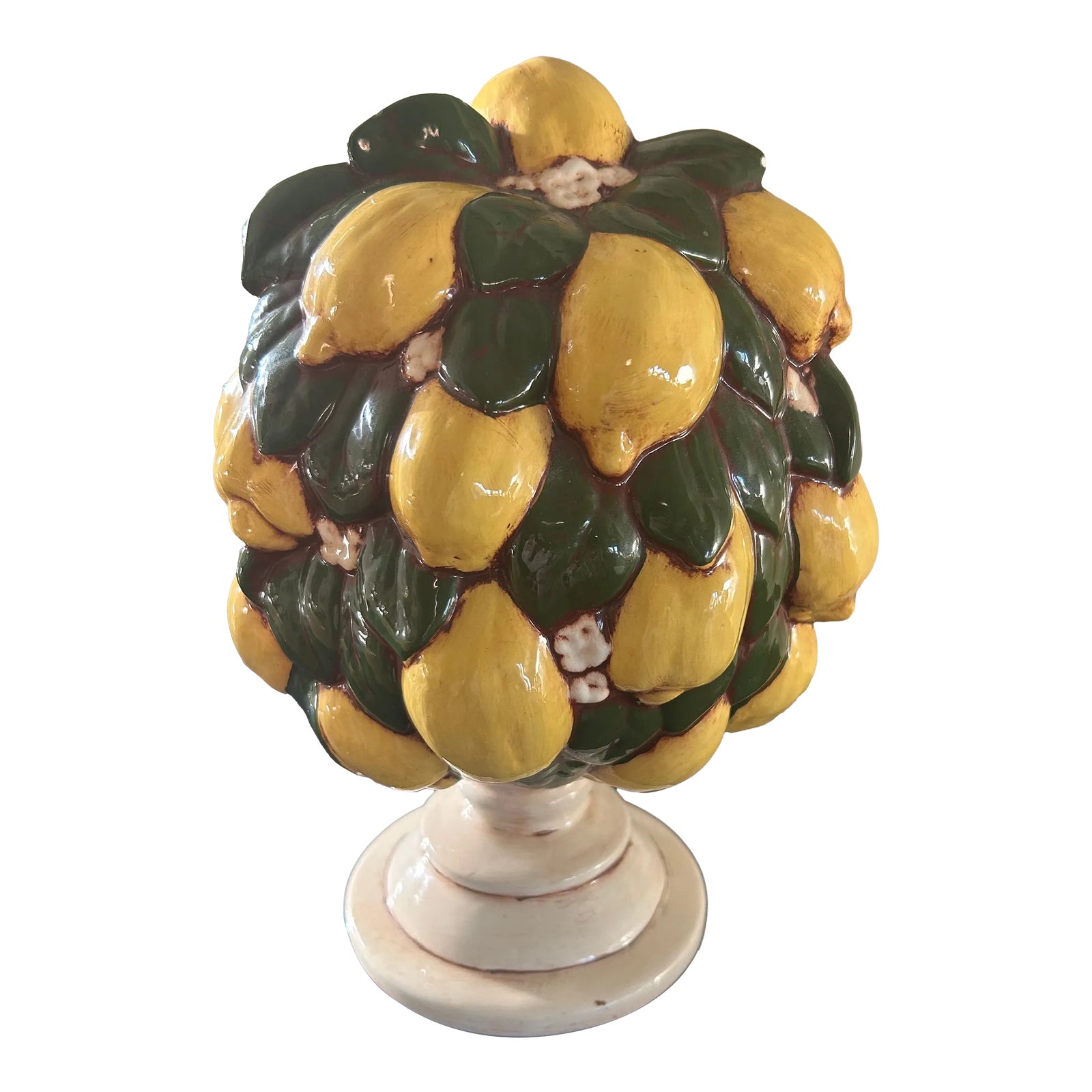 Vintage Italian Ceramic Lemon Tree With Flowers Chairish