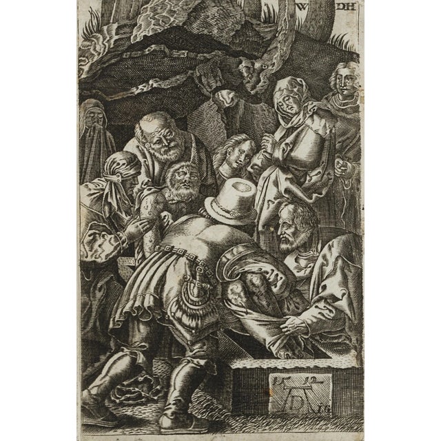 After Dürer, J. Goosens, Entombment of Christ, 17th-Century, Copper Engraving For Sale - Image 5 of 5