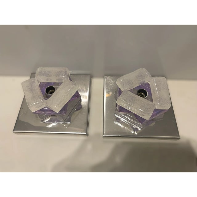 Italian Murano Glass Sconces by Albano Poli for Poliarte, 1970s , Set of 2 For Sale - Image 6 of 13