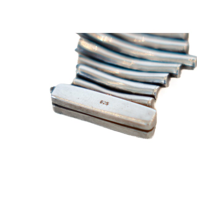 Vintage Sterling Silver Modernist Sculptural Cuff Bracelet, 1960's For Sale - Image 14 of 14