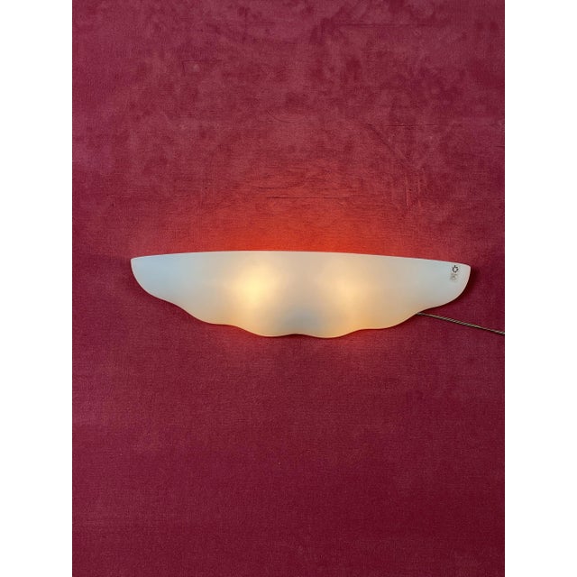 White Large Wall Lamps in Opaline Blown Murano Glass from Leucos, 1980s, Set of 3 For Sale - Image 8 of 18
