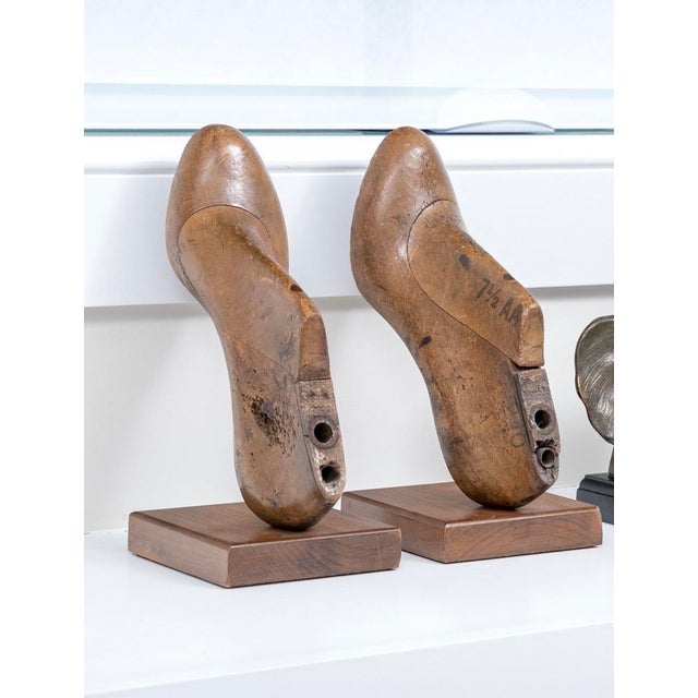 19th Century Antique Wooden Shoe Making Mold Bookends—A Pair For Sale - Image 5 of 6