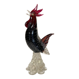 Vintage Hand Blown Glass Murano Italian Bird Rooster Chicken Statue Sculpture