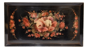 Tray with Flowers Roses and Peonies, Napoleon Iii, S. Xix France