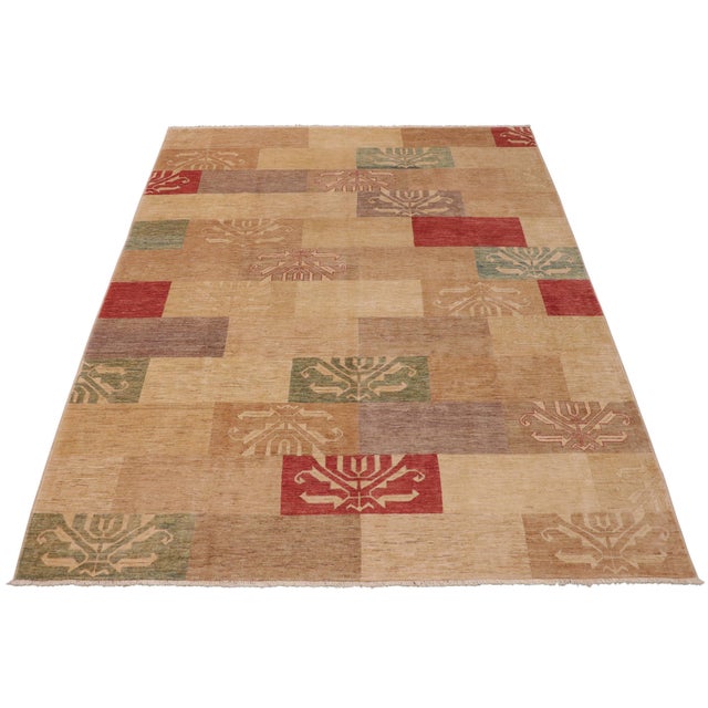 Contemporary Gabbeh Beige/Tan Wool Rug - 9'0'' X 11'6'' For Sale In New York - Image 6 of 10