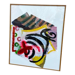 1980’s Original Abstract Bold Vibrant Framed Painting