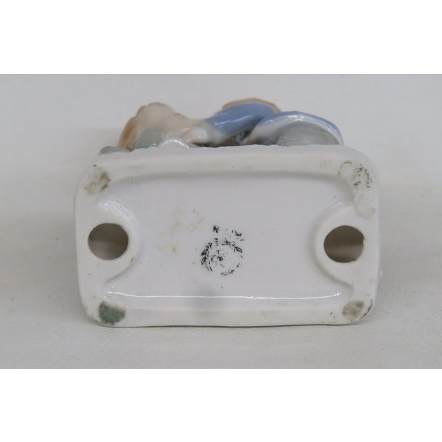 Ceramic Lego Japan Young Love 1970s Porcelain Figurine Boy Girl Kissing Statuette 4486b For Sale - Image 7 of 12