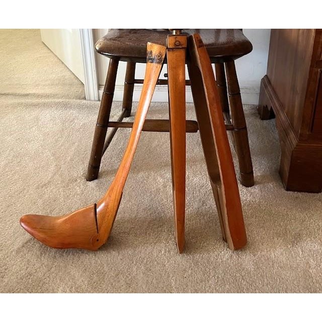 Brown Vintage Wood English Riding Boot Trees Handmade Henry Maxwell, London For Sale - Image 8 of 12