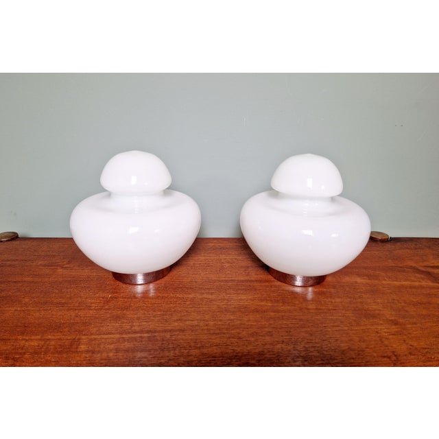 Space Age Table Lamp in White Opaline, 1970s For Sale - Image 13 of 15