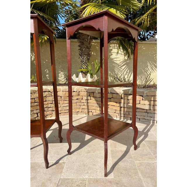 Brown Louis XV Mahogany Side Tables, 1900s, Set of 2 For Sale - Image 8 of 10