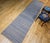 Antique American Amish Rag Runner, Handwoven Wool & Cotton, Stripe Pattern, Gray & Blue, 3x14 For Sale - Image 10 of 12
