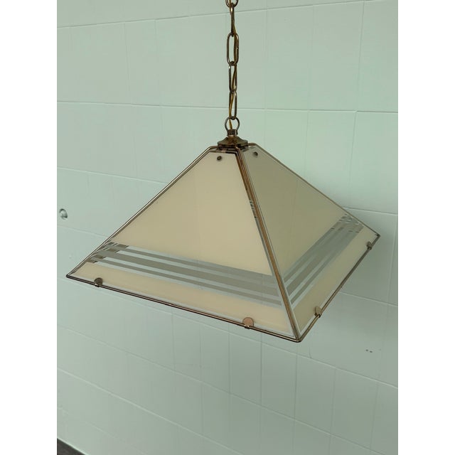 Cream Italian Hollywood Regency Style Pendant, 1980s For Sale - Image 8 of 18