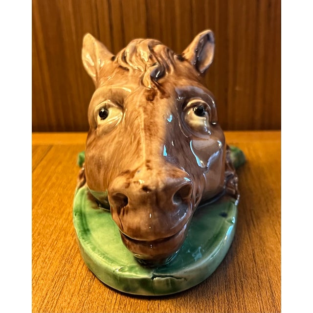Antique 19th Century French Thomas Victor Sergent Horse Head Wall Pocket Bracket Vase Palissy Ware, Circa 1880 For Sale In New York - Image 6 of 12