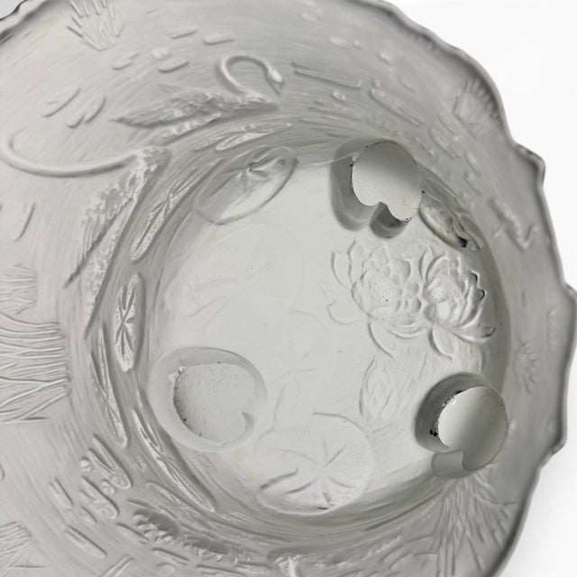 Frosted Glass Console Footed Bowl by Cambridge in the “Everglades” Pattern, Circa 1940 For Sale - Image 11 of 11