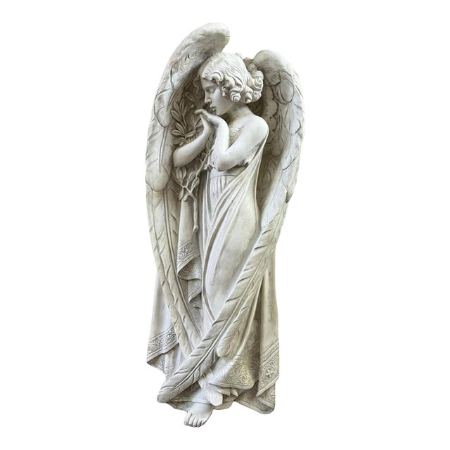 Design Toscano Santa Croce Angel Frieze Ng33656 | Vintage Wall Sculpture For Sale