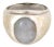 Men's Star Sapphire Ring 14k White Gold For Sale