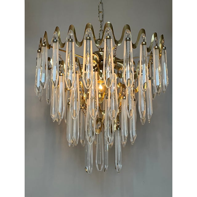 Vintage Art Deco Style Crystal Chandelier, 1970s For Sale - Image 14 of 14