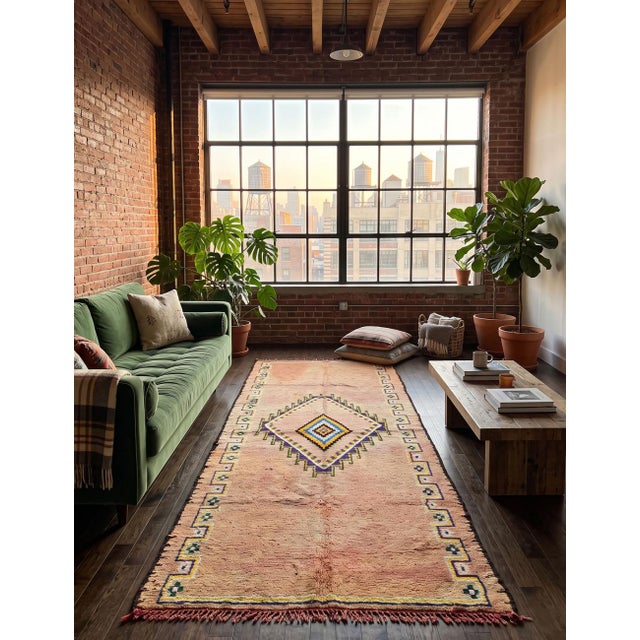 1980s 1980s Moroccan Tribal Berber Wool Rug - 12.3 X 5.3 Ft For Sale - Image 5 of 8