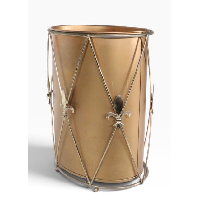 Mid-Century Modern Collection of Three Hollywood Regency Mid 20th Century Waste Trash Cans For Sale - Image 3 of 17