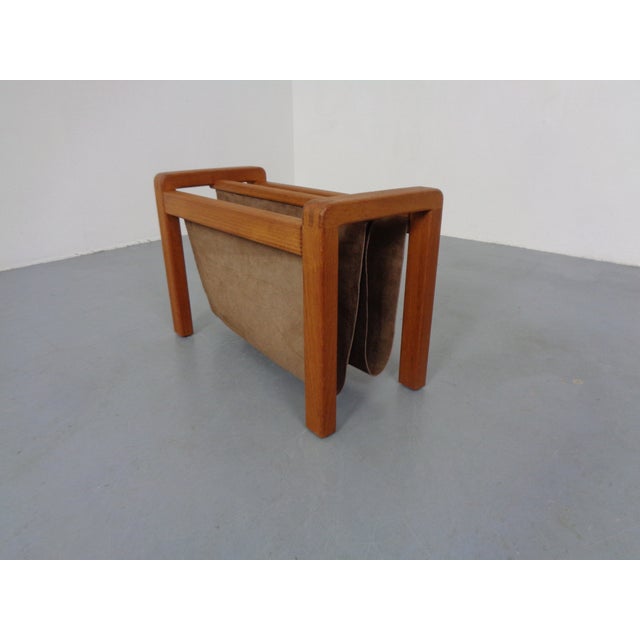 Teak and Leather Magazine Rack from Salling Stolfabrik, Denmark, 1960s For Sale - Image 11 of 11
