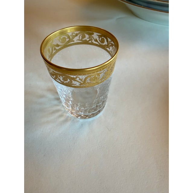 Early 20th Century Saint-Louis “Thistle Gold” Crystal Cordial Glasses – Boxed Set of 8 For Sale In New York - Image 6 of 7