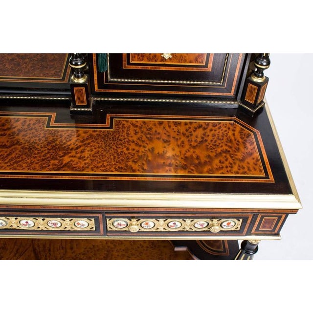 19th Century Victorian Amboyna Inlaid Bonheur Du Jour Desk For Sale - Image 5 of 10
