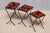French Modern Nesting Tables with Red and Orange Ceramic Tile Tops, 1950s, Set of 3 For Sale - Image 15 of 15