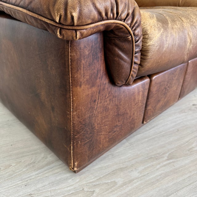 Italian Leather Club Chairs - A Pair For Sale - Image 13 of 13