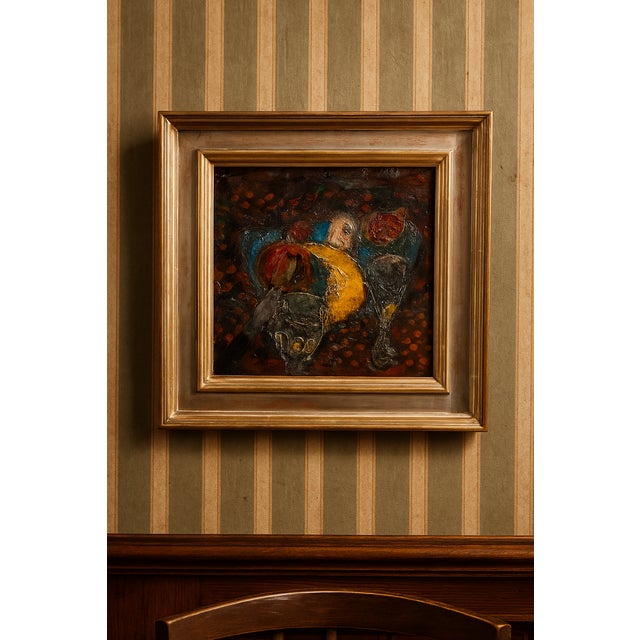 Adolf Herbst, Figurative Scene, 1960, Oil on Panel, Framed For Sale - Image 4 of 6