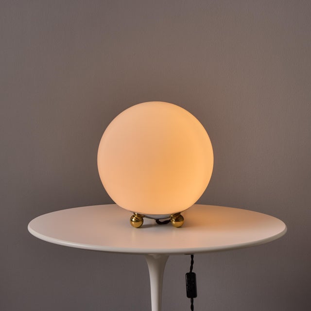 Mid-Century Modern 1980s Geometric Brass and Glass Table Lamp for Technolumen, Germany For Sale - Image 3 of 18