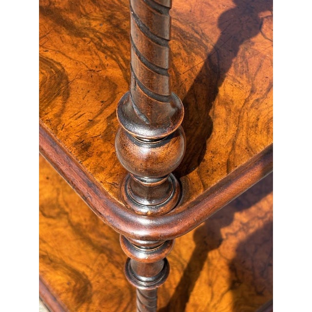 Antique Victorian Three-Tier Whatnot in Walnut, C1880 For Sale - Image 6 of 10