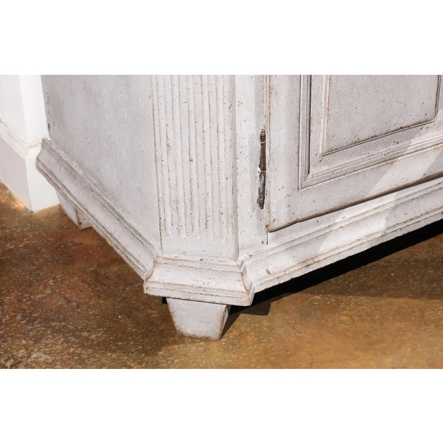Century Late 18th Century Swedish Gustavian Painted Wood Sideboard with Fluted Pilasters For Sale - Image 11 of 12