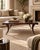 A vintage coffee table by Red Lion Furniture Company, featuring a graceful rectangular profile, curved saber-style legs,...