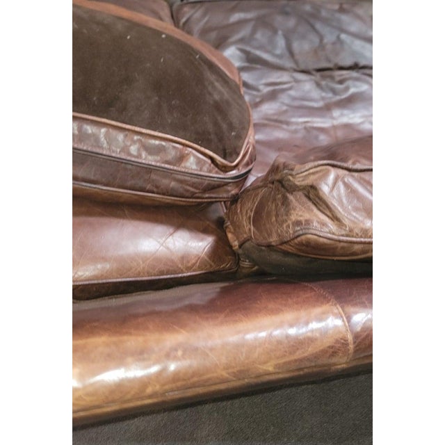 1980s 1980s Leather Sofa For Sale - Image 5 of 9