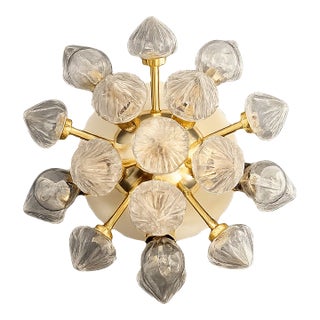 Contemporary Pair of Murano Brass Sputnik Wall Light or Sconce For Sale