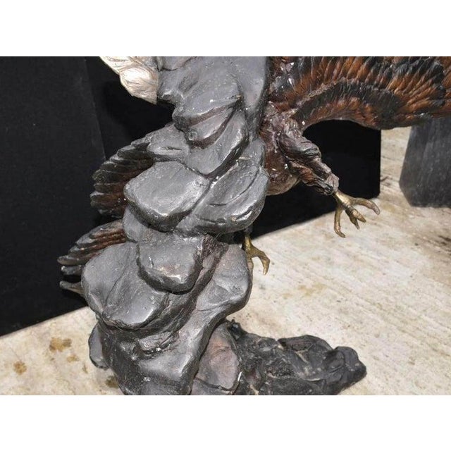 Large 20th Century Bronze Sculpture of an American Bald Eagle For Sale - Image 5 of 8