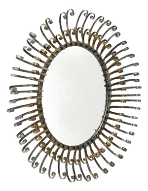 Mid-Century Modern Sunburst Mirror in Brass, 1960
