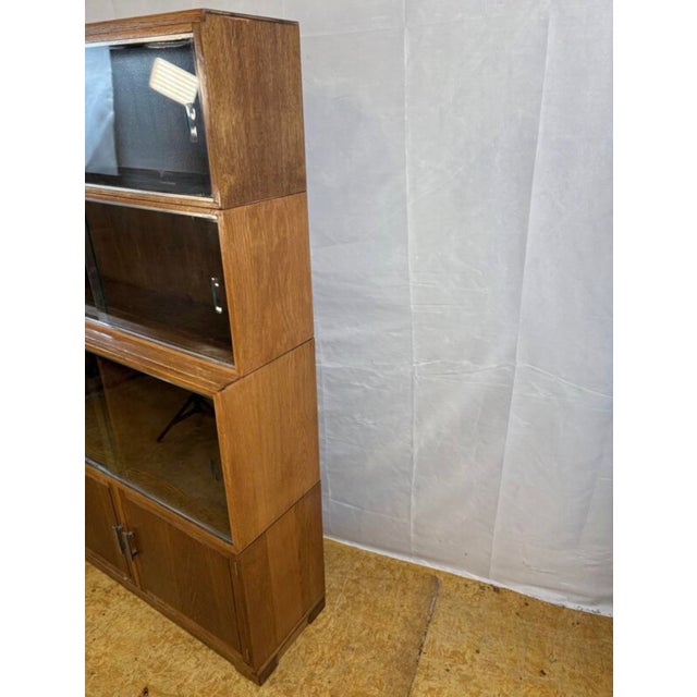 Brown Vintage Minty of Oxford Sectional Stacking Bookcase in Oak, 1960s For Sale - Image 8 of 11