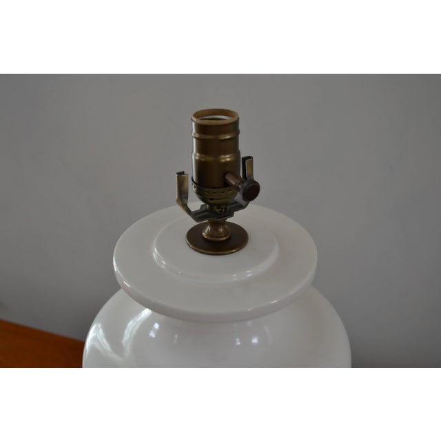 Modern 1970s Large White Ceramic Table Lamp For Sale - Image 3 of 4