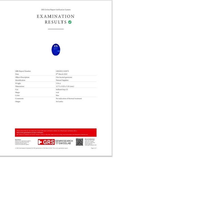 Blue 5.56 Carat Ceylon Sapphire Diamond Platinum Ring, Size 5 For Sale - Image 8 of 8